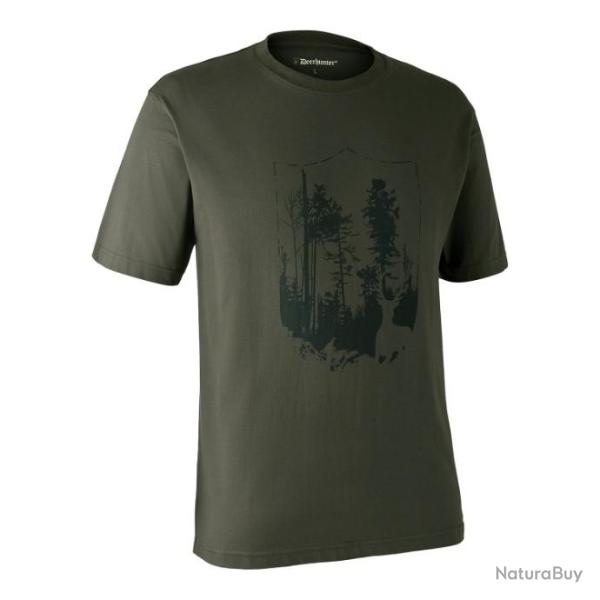 T-SHIRT DEERHUNTER KAKI MOTIF "BLASON NATURE" T2XL