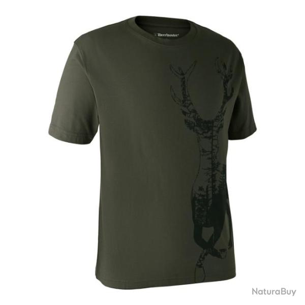 T-SHIRT DEERHUNTER KAKI MOTIF "CERF" T3XL