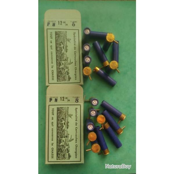 1 bote de cartouches  broche cal. 12 mm.
