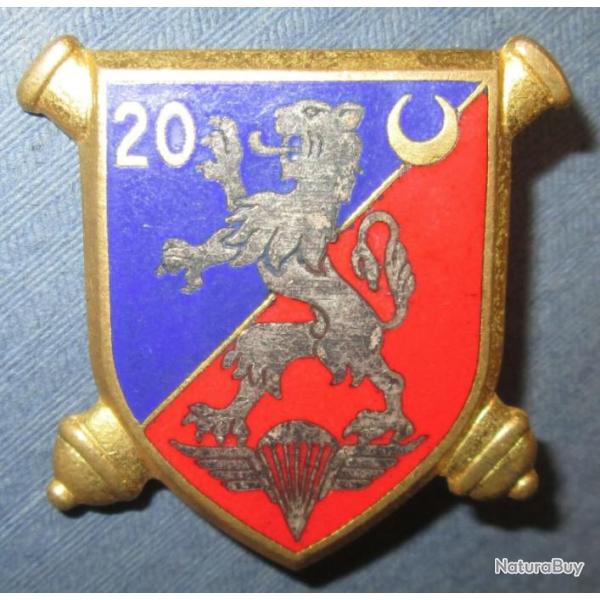 20� R�giment d'Artillerie, �mail, plat, dos guilloch� argent�