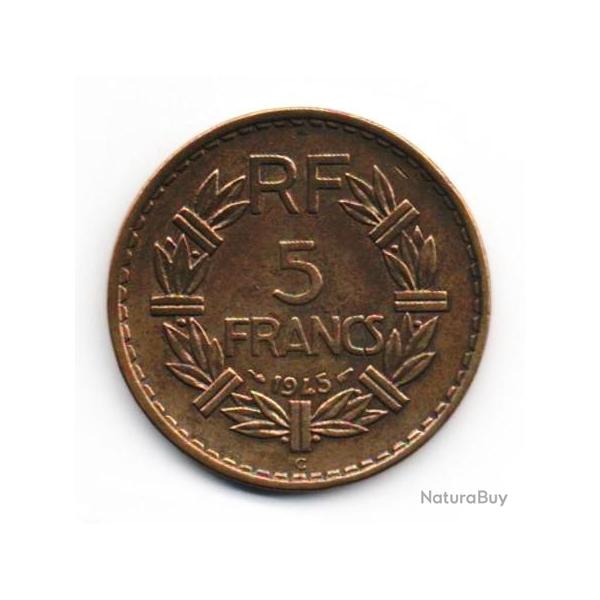 Pi�ce de Monnaie France 5 francs Lavrillier, BRONZE ALU 1945 C