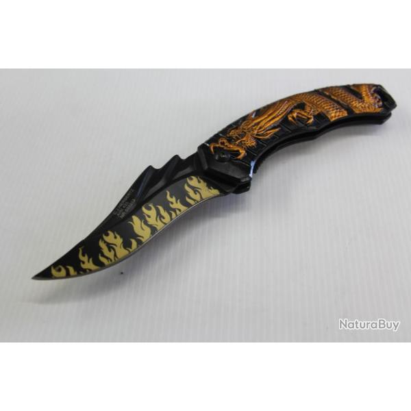 COUTEAU FANTASTIQUE MARQUE "HERBERTZ" DECOR DRAGON