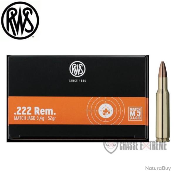 30 Munitions RWS Cal 222 Rem 52gr MJ