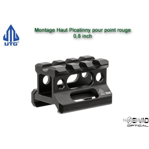 UTG - Montage Picatinny Haut pour point rouge - 0,8 inch