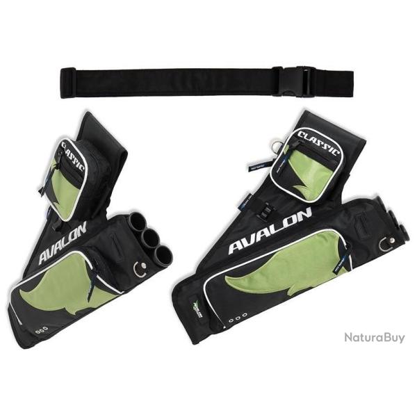 AVALON - Carquois de Hanche CLASSIC DROITIER (RH) NOIR ET VERT