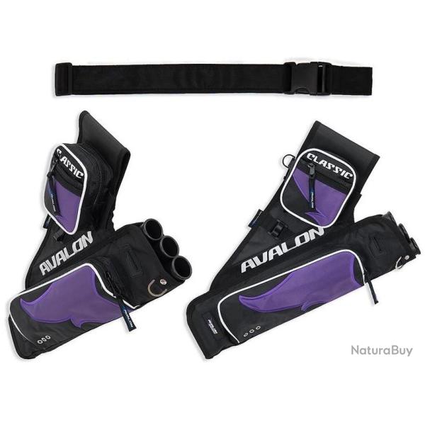 AVALON - Carquois de Hanche CLASSIC DROITIER (RH) NOIR ET VIOLET