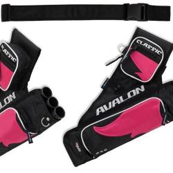 AVALON - Carquois de Hanche CLASSIC GAUCHER (LH) NOIR ET ROSE