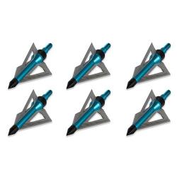 Lot de 6 Pointes de chasse 100gr 3 lames pour fl&egrave;ches d'arcs et arbal&egrave;tes