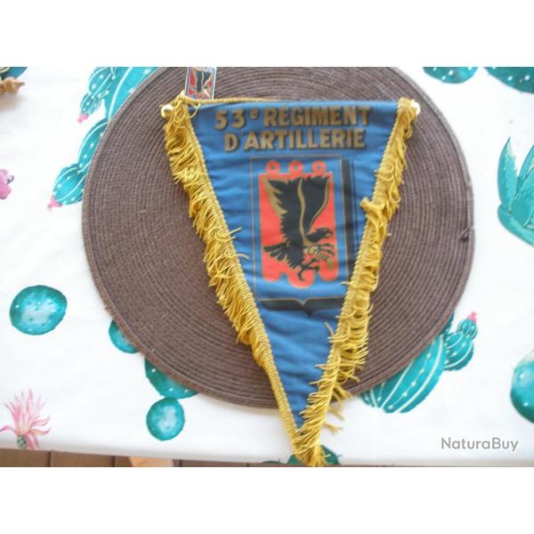 FANION DU 53 RA ARTILLERIE BREISACH AM RHEIN DISSOUS ET SON INSIGNE DRAGO 2225