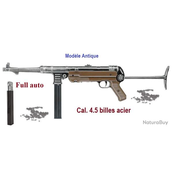 Fusil Mitrailleur Militaire  Legends MP Antique Fulle auto  Cal. 4.5 Bille Acier
