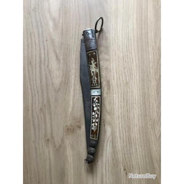 COUTEAU PLIANT CHATELLERAULT MODELE SOLOGNOT XIXEME 53 CM CLASP KNIFE 19TH CENTURY NAVAJA STYLE