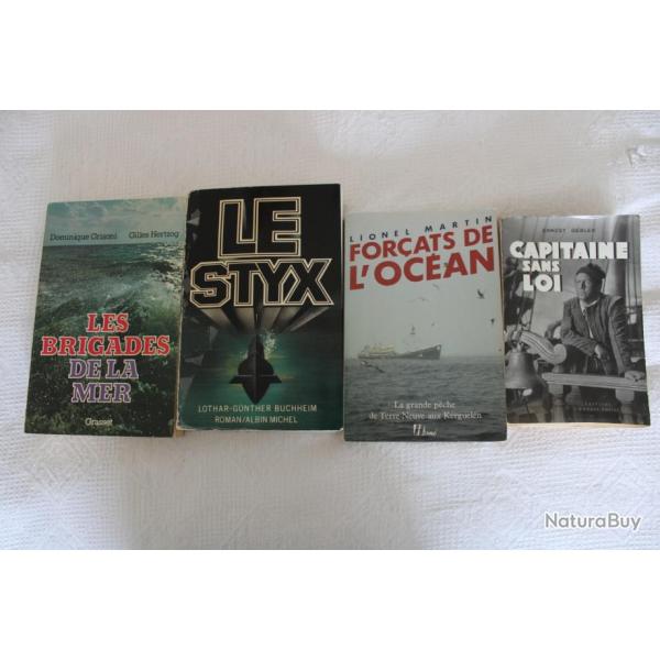 Lot 4 ouvrages mer, marin, sous-marin