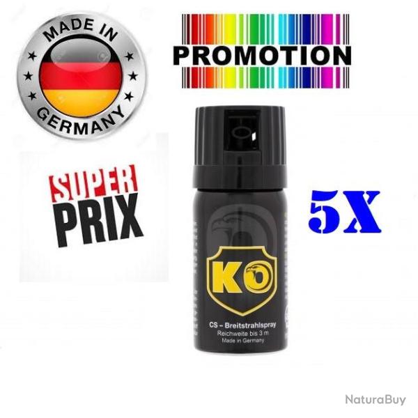 Promo!! 5 x Bombe Lacrymog�ne GAZ CS concentr� 40ml Made In Allemagne LIVRAISON EXPRESS