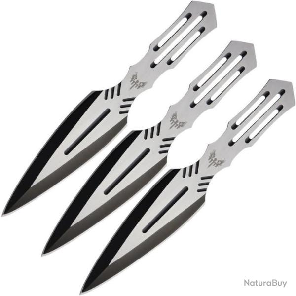 Lot de 6 Couteaux de Lancer Combat Ready Throwing Knife Set 6 Pcs Acier Inox Etui Nylon (CBR114X2)