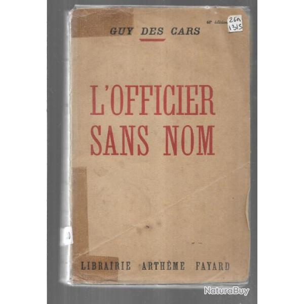 L'officier sans nom. Guy Des cars