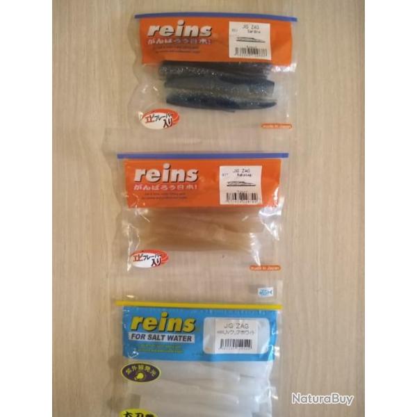 Leurres souples Reins Jig Zag p�che bar ou perche sandre verticale lin�aire texan.