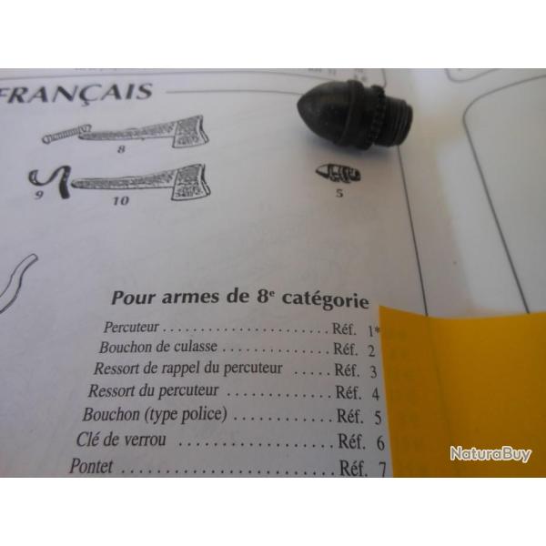 BOUCHON DE CULASSE POUR PISTOLET LE FRAN�AIS CALIBRE 6.35 mm.