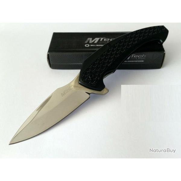 Couteau Mtech Pliant Lame Acier 3Cr13 Manche Aluminium Roulement � Billes Linerlock Clip MT1063BK -