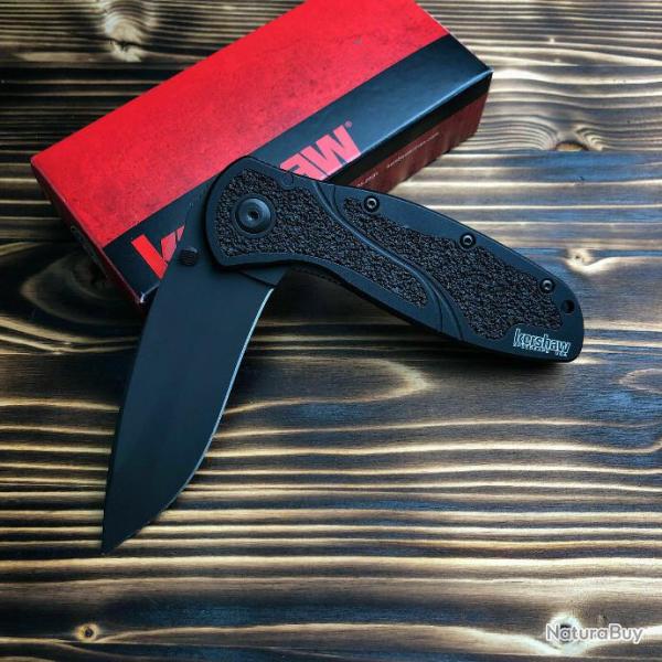Couteau Kershaw Blur A/O Black Acier 14C28N Tungsten Manche Alu 6061-T6 USA KS1670BLK
