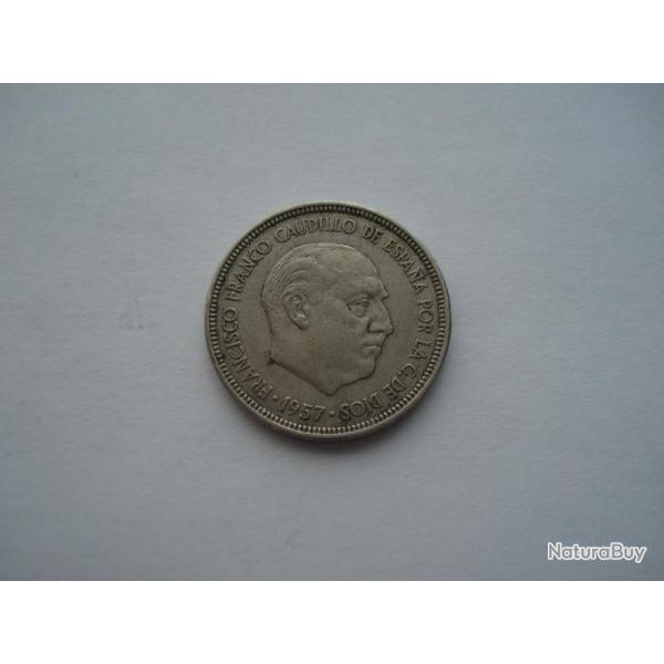 PIECE DE 5 PESETAS FRANCO CAUDILLO DE 1957