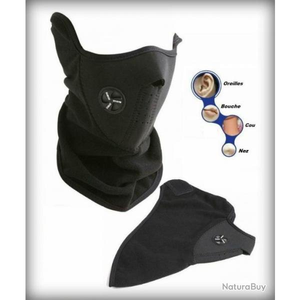 X2  Cagoule NOIRE de protection froid insecte ideal moto chasse ski en n�oprene