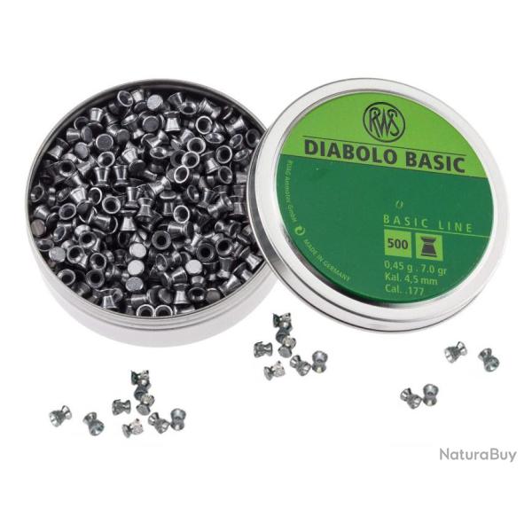 Boite de 500 Plombs basic Plat 4.5 mm RWS