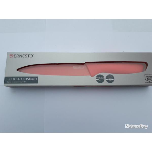 couteau lame rouge  acier inoxydable