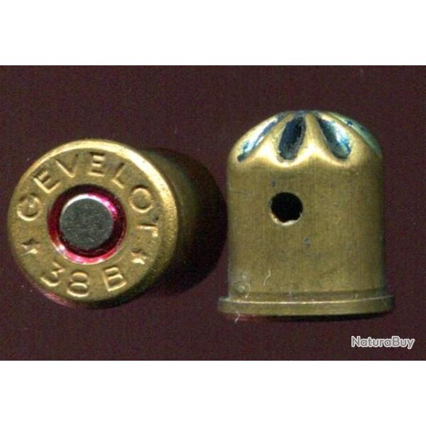 .38 B - RARE cartouche-outil  blanc pour un outil tue-btail - inerte de dmonstration  -1 trou