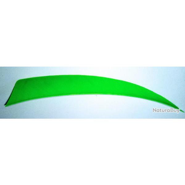 PLUME SHIELD - 5" - RW -DROITE-VERT FLUO (par 6)