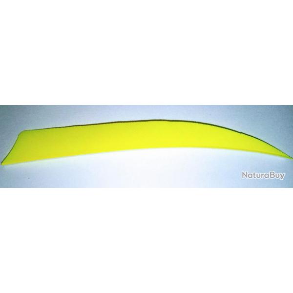 PLUME SHIELD - 5" - RW -DROITE-JAUNE FLUO (par 6)