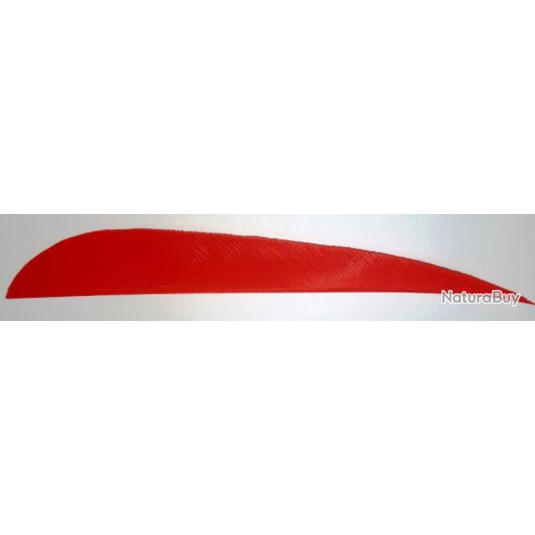 PLUME PARABOLIQUE - 5" - RW -DROITE-ROUGE (par 6)