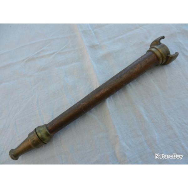 ancienne lance d'incendie laiton et bronze pour pompier