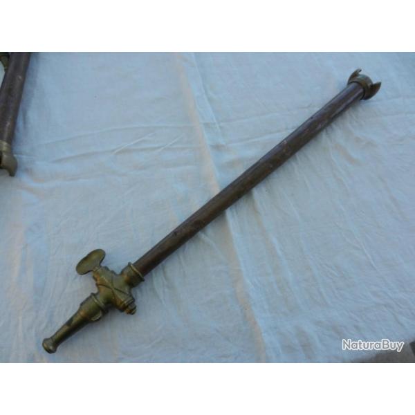 Ancienne lance d'incendie laiton et bronze - pompier