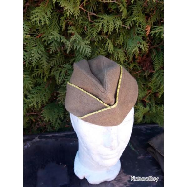 GARRISON CAP BEIGE US MODELE  WAAC SOUS-OFFICIER .