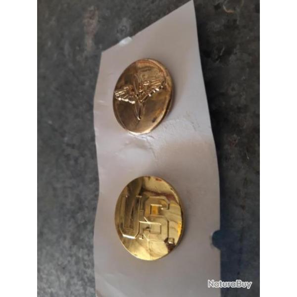 PAIRE D'INSIGNES DE L USAAF ,MODELE TROUPE,SOUS-OFFICIER