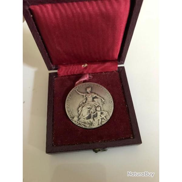 mdaille en argent sapeurs pompiers , dpartement de seine et oise,