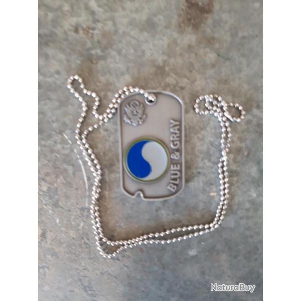 DOG-TAG DOUBLE FACE "THE BLUE AND GREY". CAMPAGNE D EUROPE.