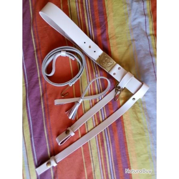 ENSEMBLE CUIR BLANC OFFICIER US 2�me DRAGONS