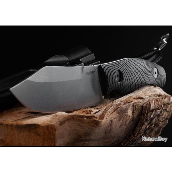 Couteau Kershaw Camp 5 Bowie Lame Acier D2 Manche GFN Etui GRN KS1083