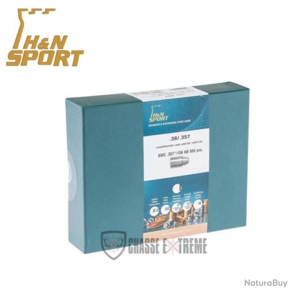 500 Ogives H&N High Speed Semi Wad Cutter 158gr Cal 357 Mag