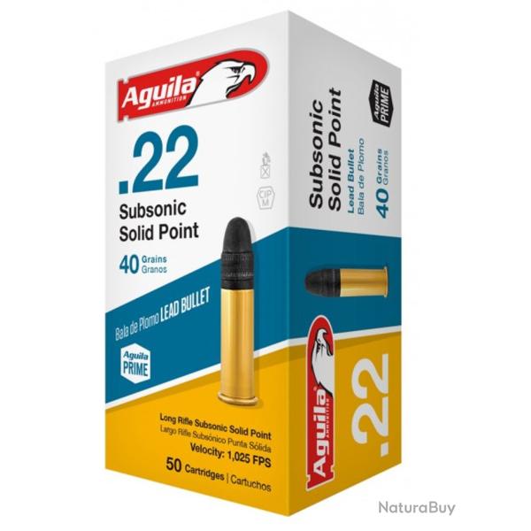 Cartouches 22LR AGUILA  Subsonique  boite de 50