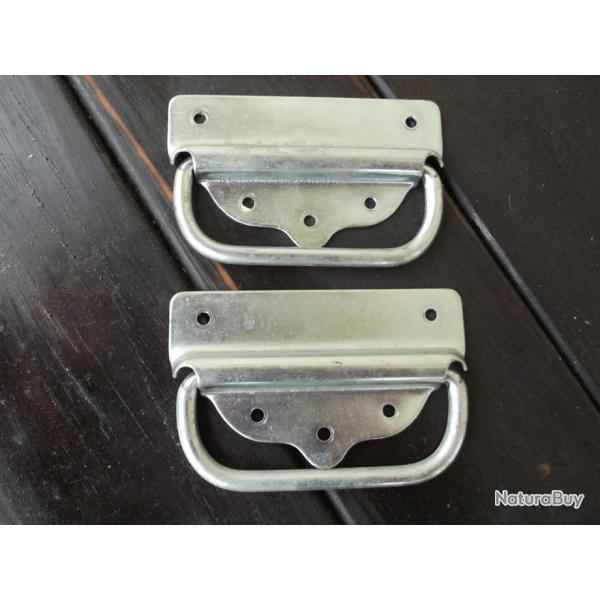 A SAISIR - 2 poignes de portage rabattables en acier trait TBE