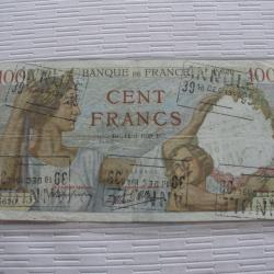 BILLET 100F SULLY TAMPONNE ANNULLE RARE