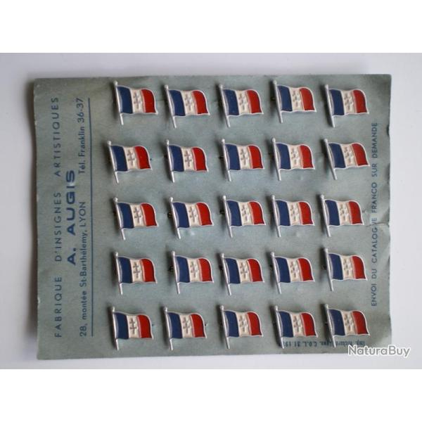 Plaquette de Drapeaux Fran�ais avec croix de Lorraine (Augis)
