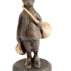 Statuette renard avec trompe de chasse en bronze