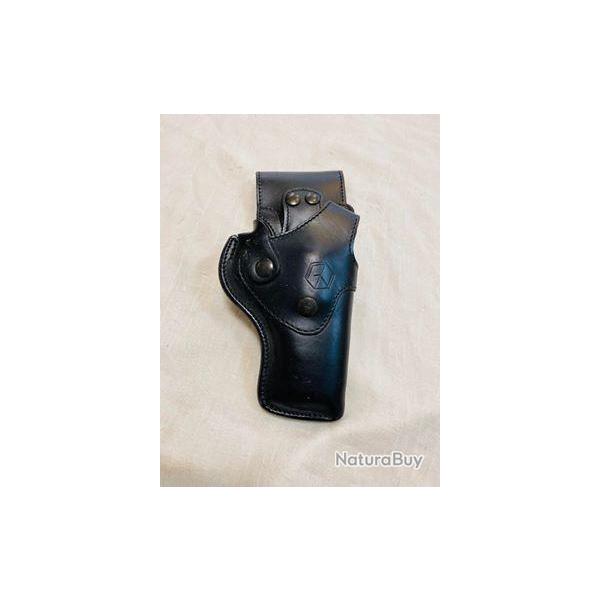HOLSTER CUIR NOIR (epais) SCORPION POUR REVOLVER DROITIER