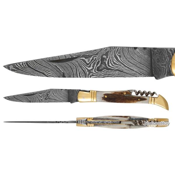 DAMAS - Couteau 12 cm TB - bois de cerf