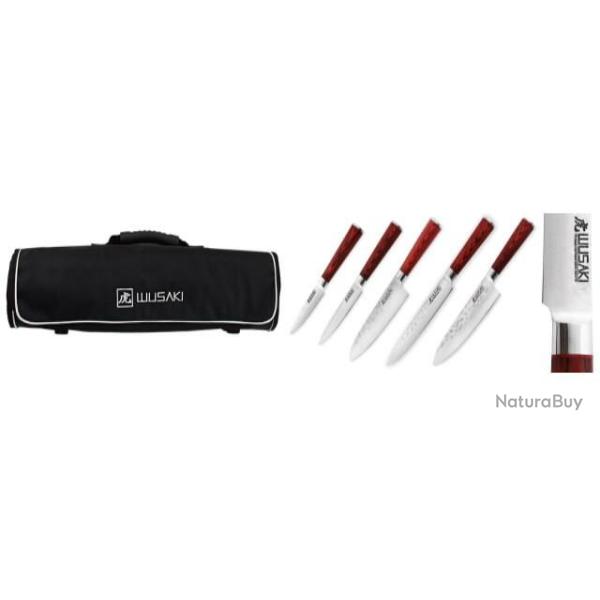 Mallette 5 couteaux de cuisine Wusaki Pakka X50