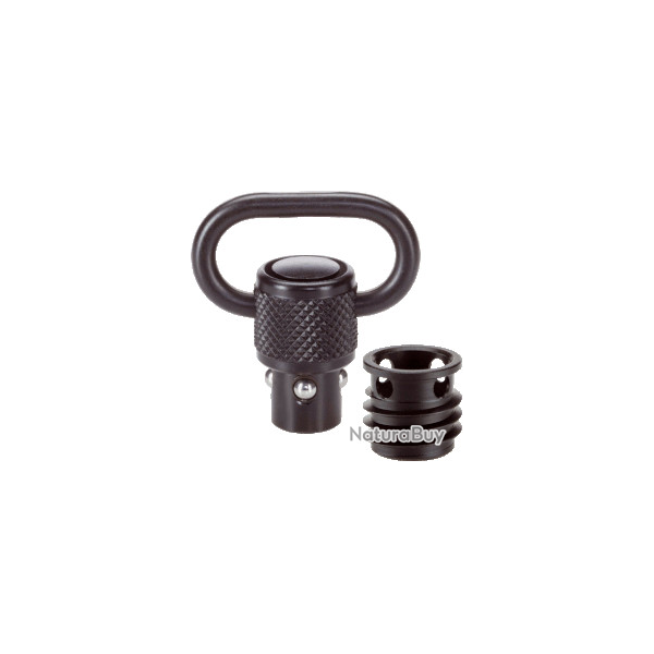 ANNEAU DE GRENADI�RE + DOUILLE � 9,5 x 1 / 23 mm, noire , avec douille de fixation pour plastique