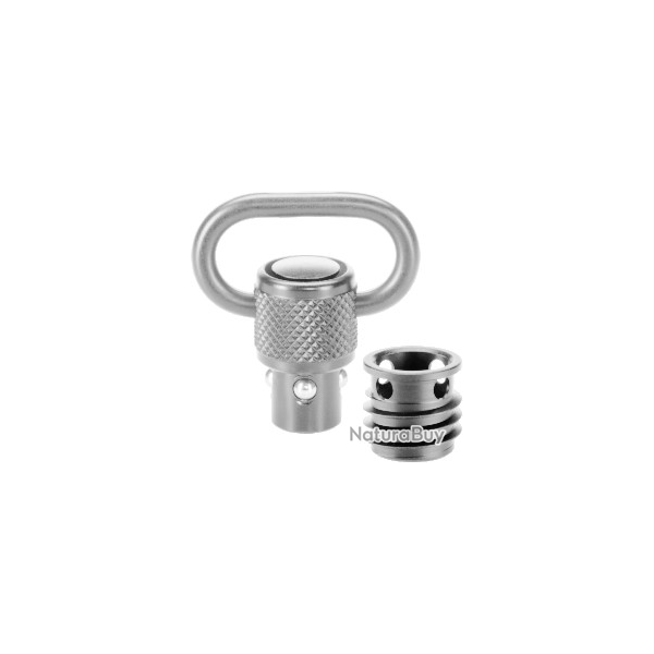 ANNEAU DE GRENADI�RE + DOUILLE � 9,5 x 1 / 23 mm, brillant, avec douille de fixation pour plastique